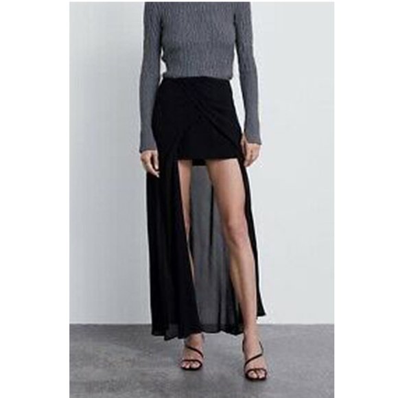 ZARA CONTRASTING ASYMMETRICAL SKIRT SIZE M - Picture 2 of 8